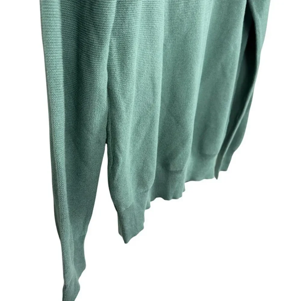 J Crew Mens Green 100% Cotton Pullover Sweater Long Sleeve Crew Neck NWT sz S